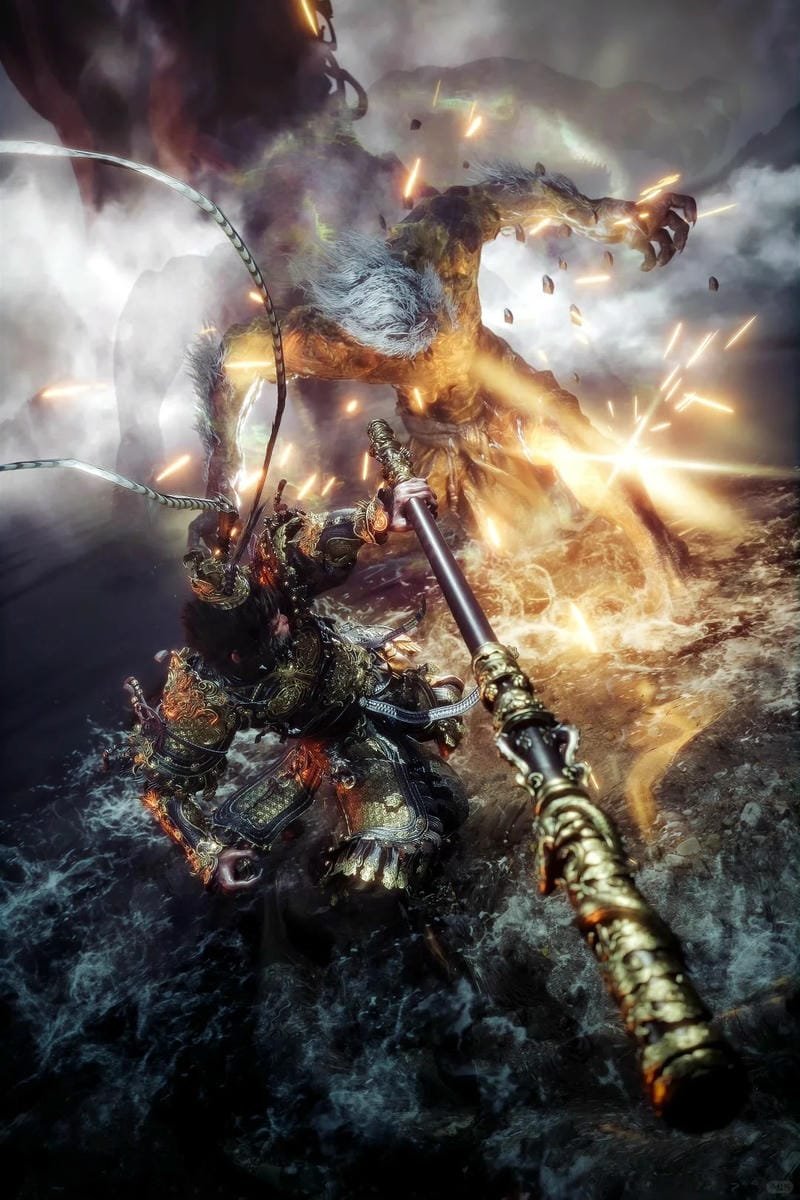 ảnh black myth wukong phong cách dark
