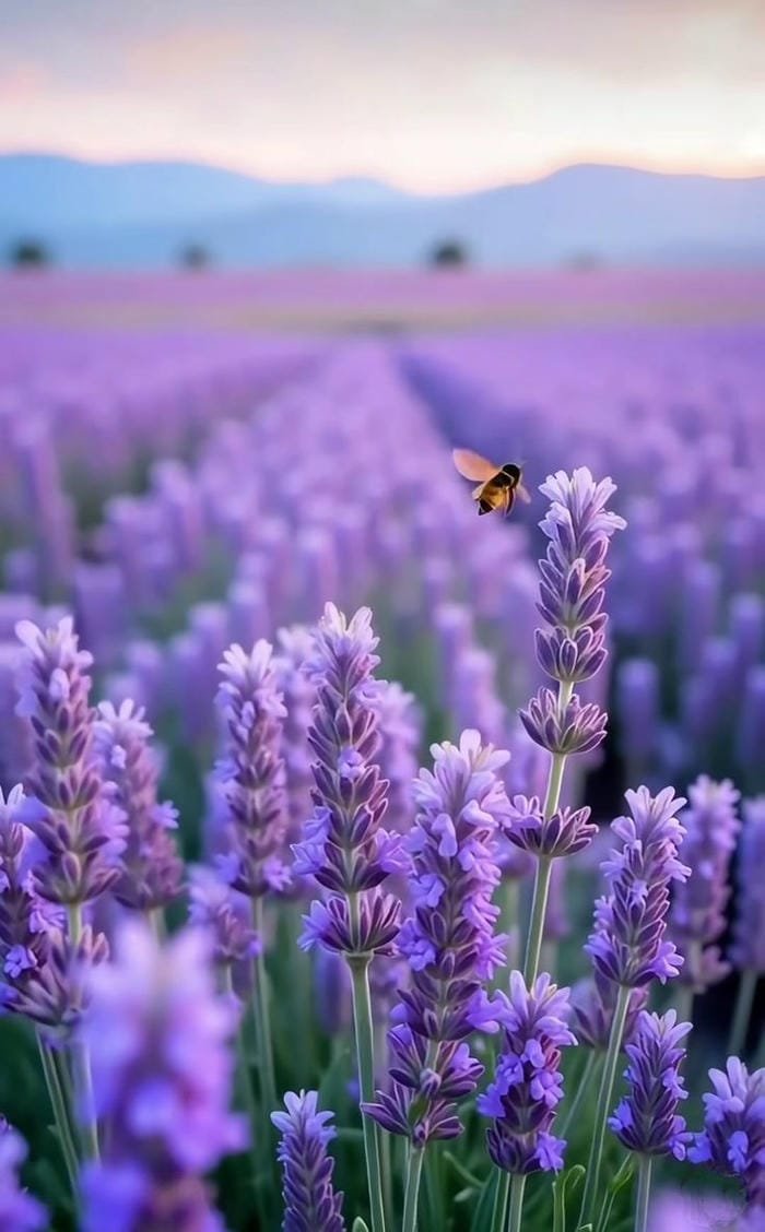 ảnh cánh đồng hoa lavender cực kỳ lãng mạn