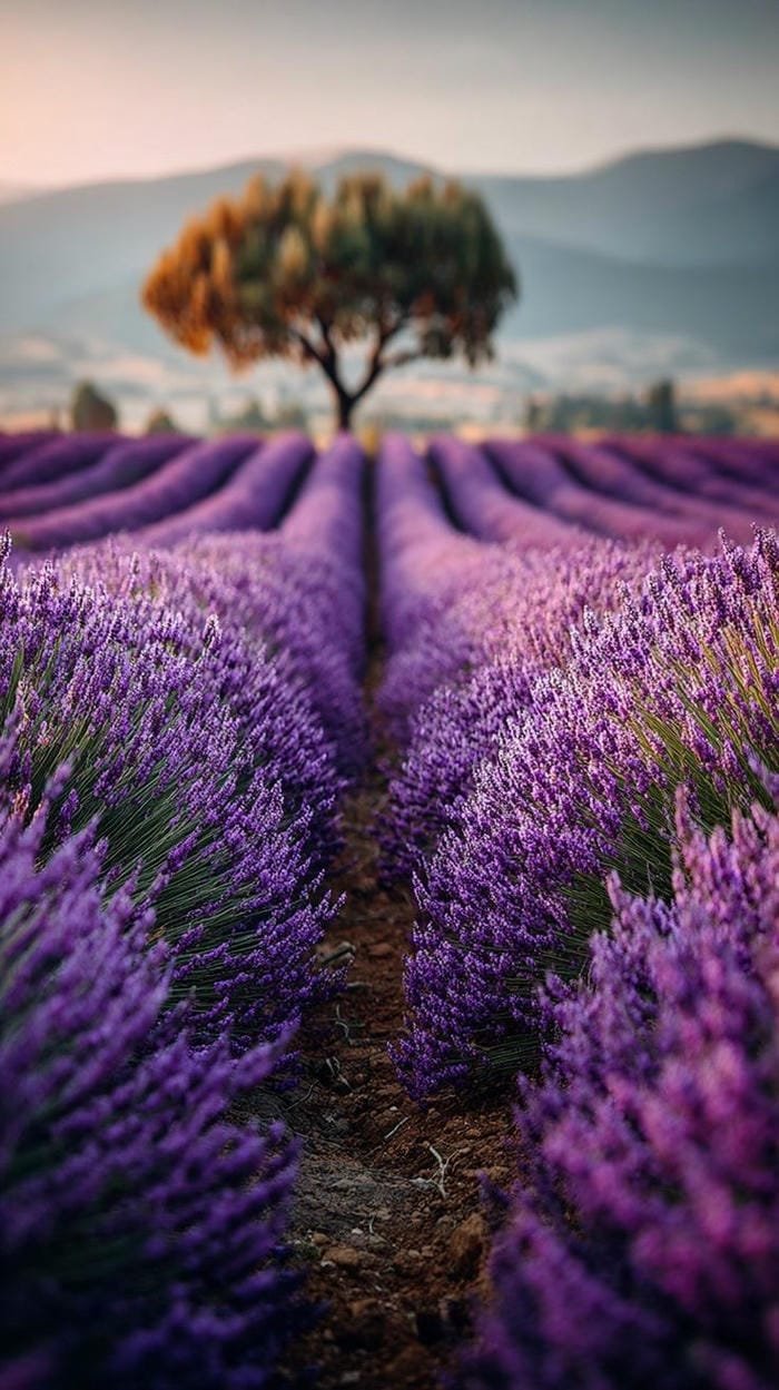 ảnh cánh đồng hoa lavender đẹp mê ly