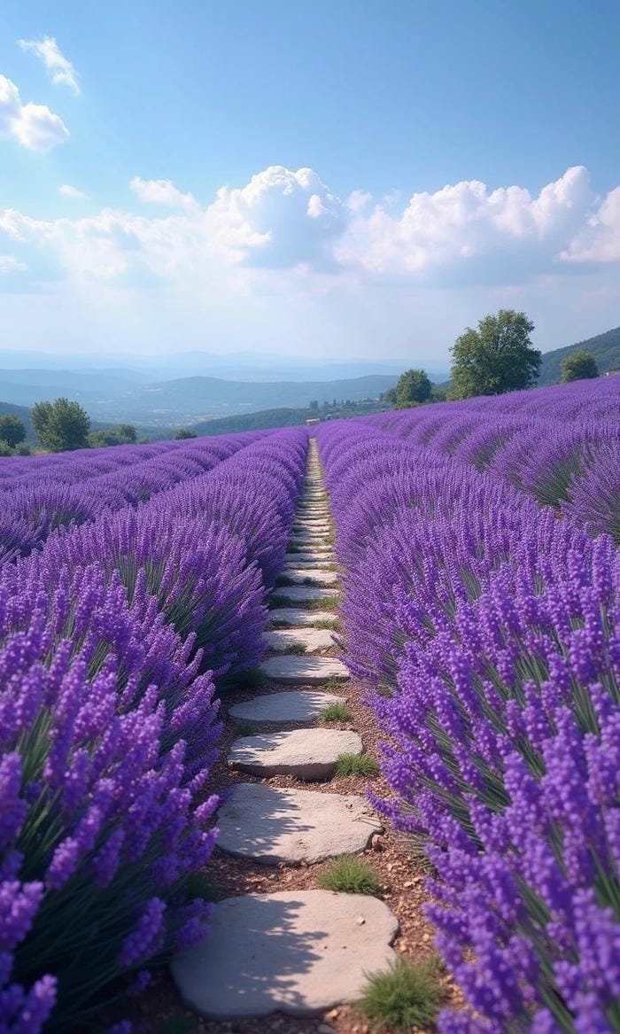 ảnh cánh đồng hoa lavender hút mắt nhất