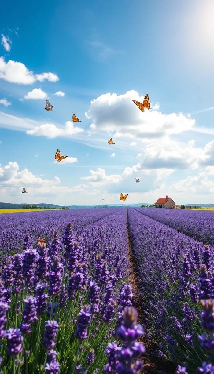 ảnh cánh đồng hoa lavender ngập tràn sắc tím