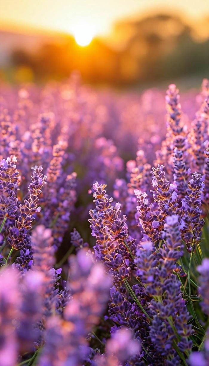 ảnh cánh đồng hoa lavender siêu đẹp chill