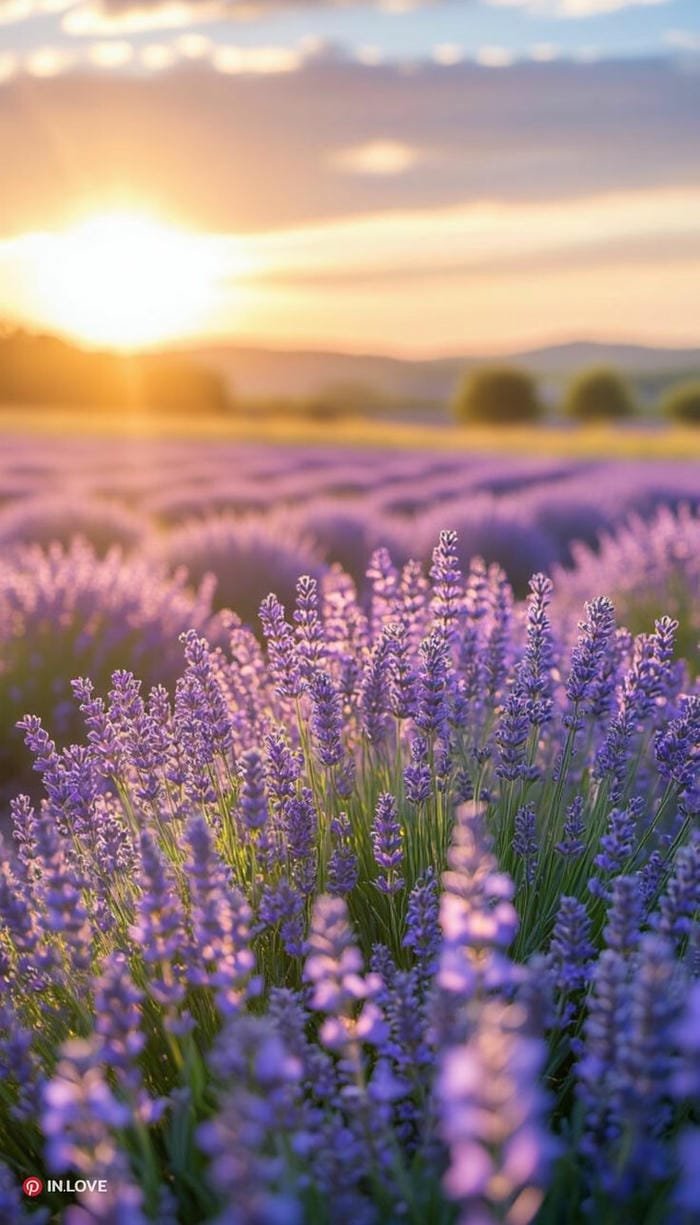 ảnh cánh đồng hoa lavender tím quyến rũ