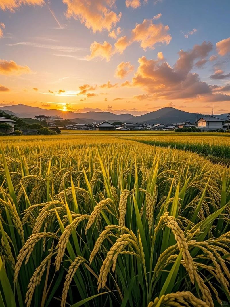 ảnh cánh đồng lúa chín vàng đồng quê
