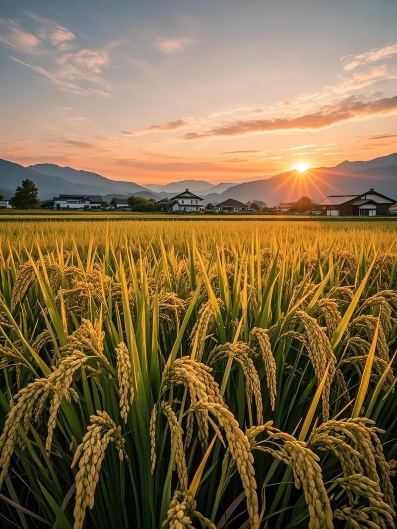 ảnh cánh đồng lúa chín vàng hút mắt