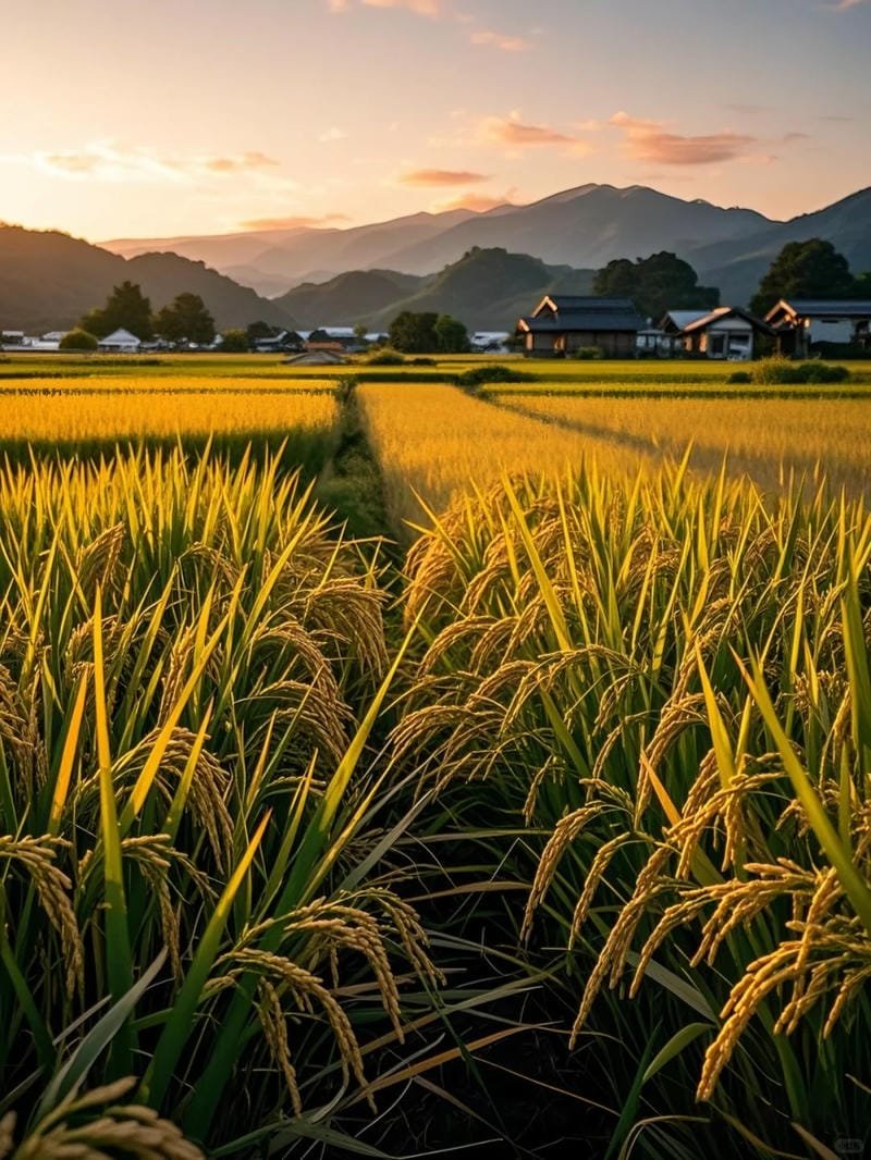 ảnh cánh đồng lúa chín vàng ngập nắng