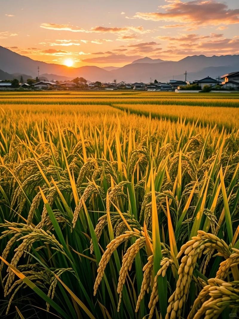 ảnh cánh đồng lúa chín vàng nông thôn