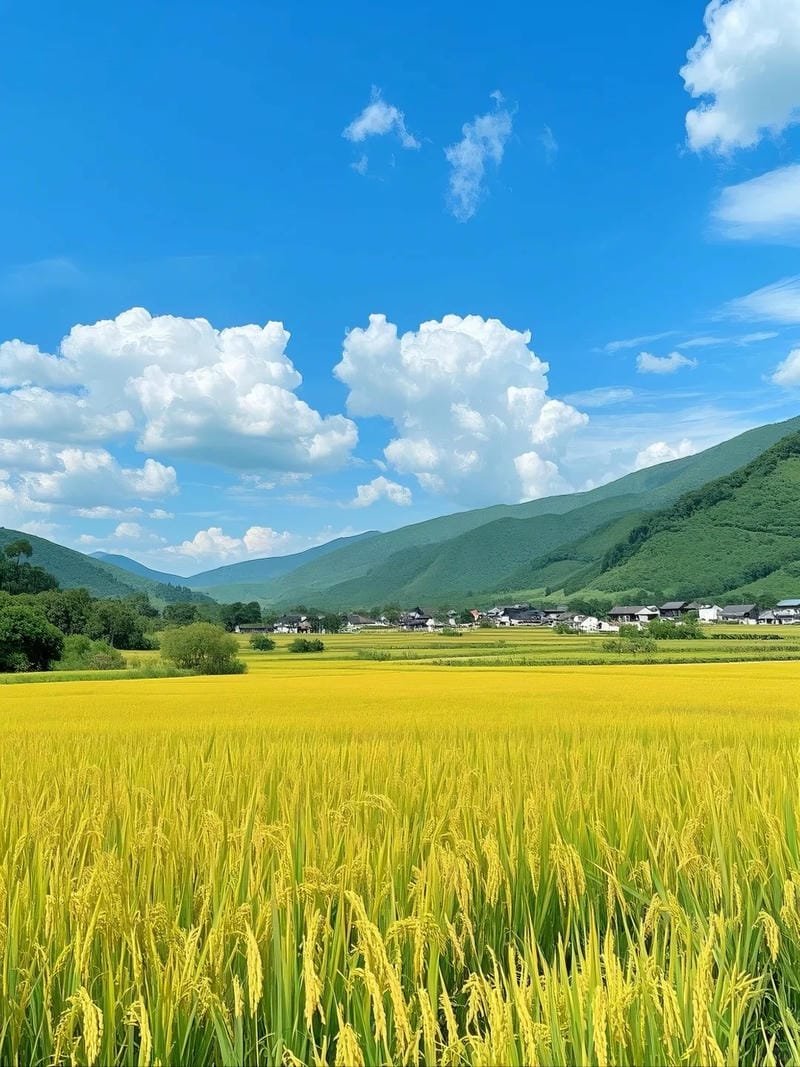 ảnh cánh đồng lúa chín vàng quê hương