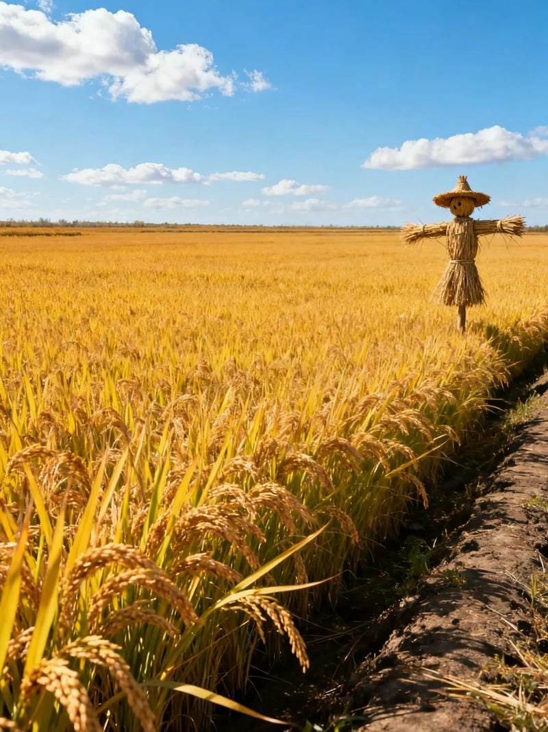 ảnh cánh đồng lúa chín vàng trải dài