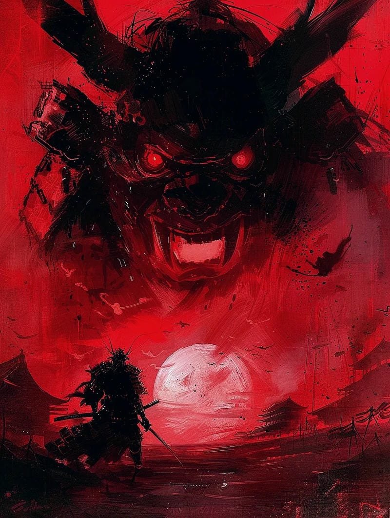 ảnh chiến binh samurai giữa hoàng hôn