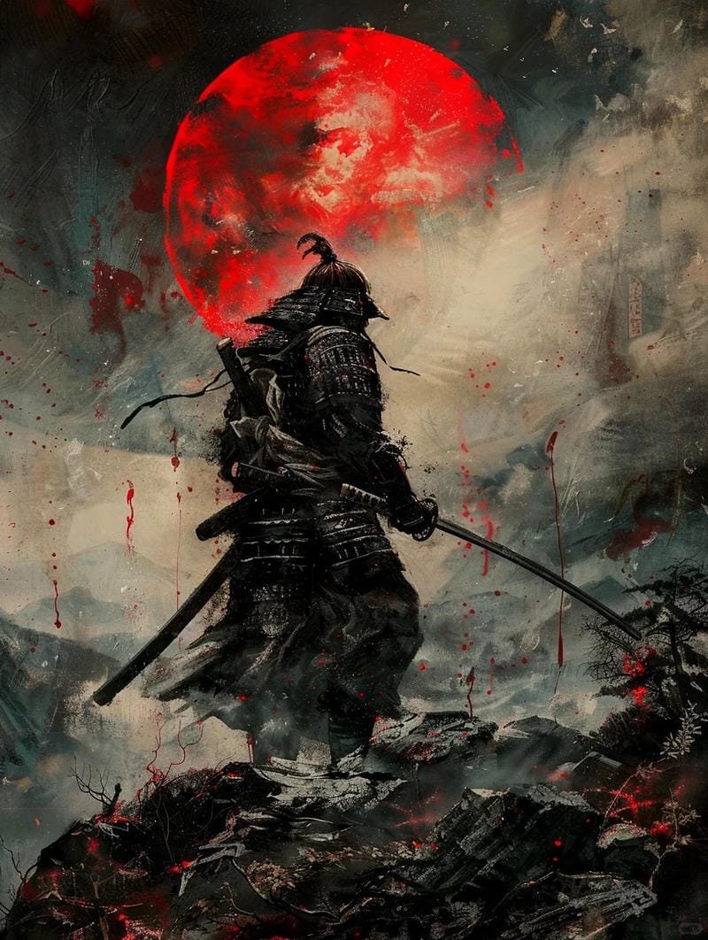 ảnh chiến binh samurai giữa màn đêm