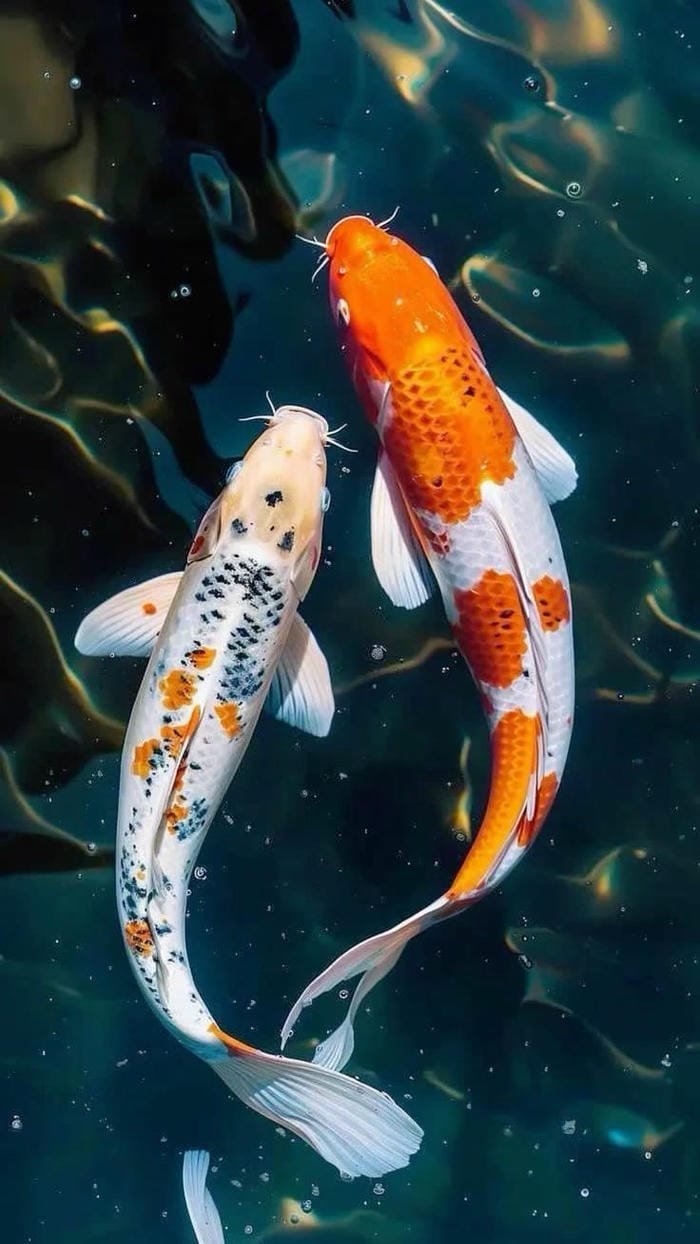 ảnh con cá koi bơi dưới nước