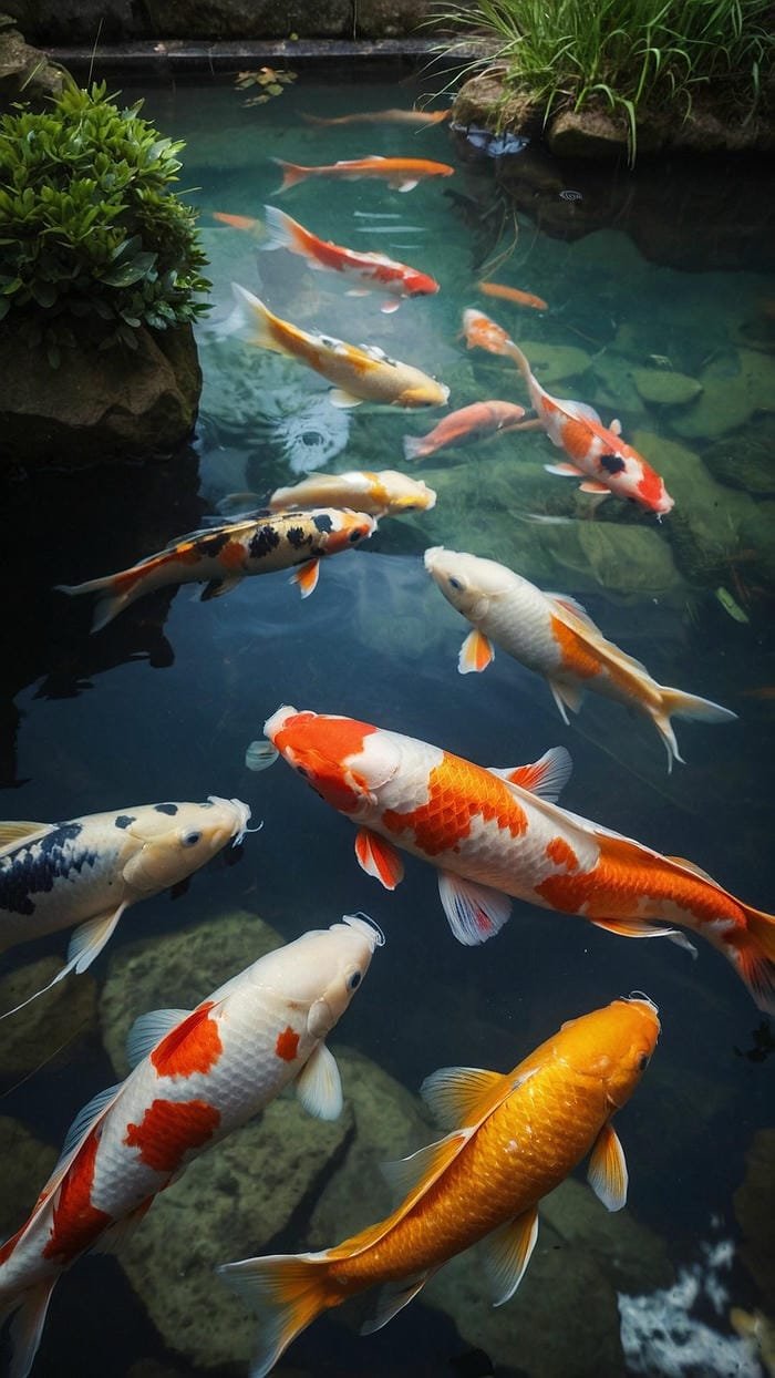ảnh con cá koi cận cảnh sắc nét