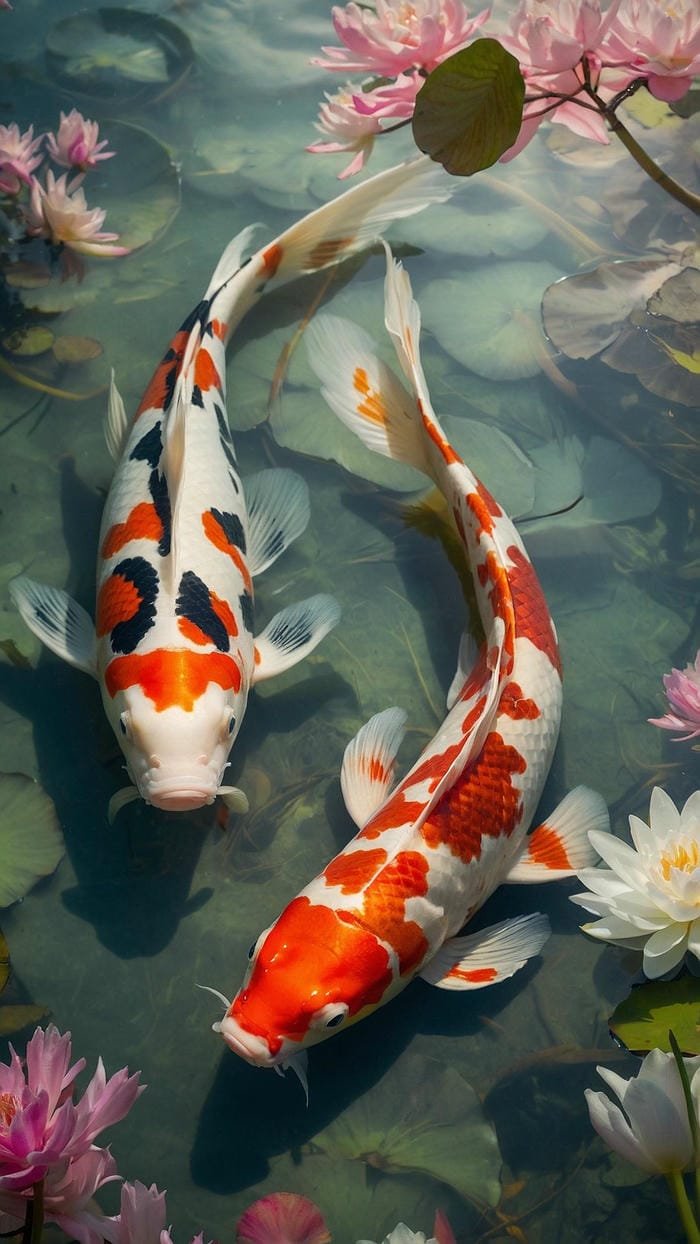 ảnh con cá koi cảnh đẹp hút mắt
