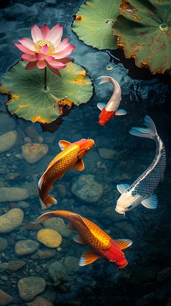ảnh con cá koi đẹp lung linh