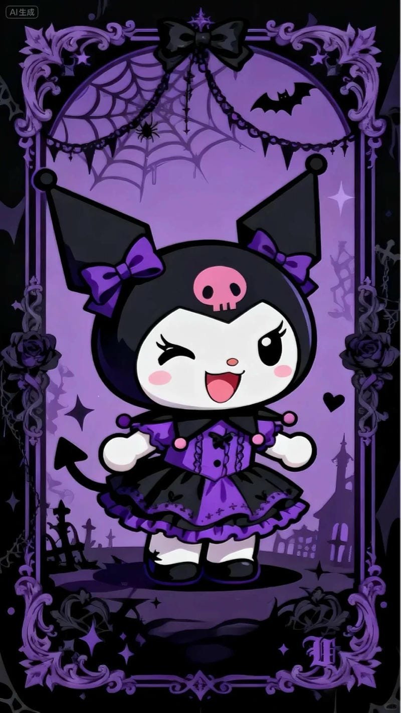 ảnh kuromi xinh xắn làm hình nền