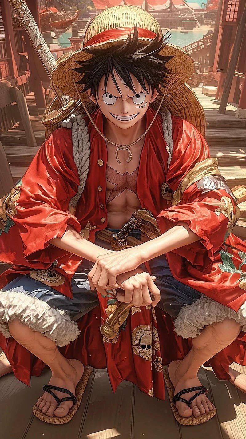 ảnh luffy đứng giữa trận chiến