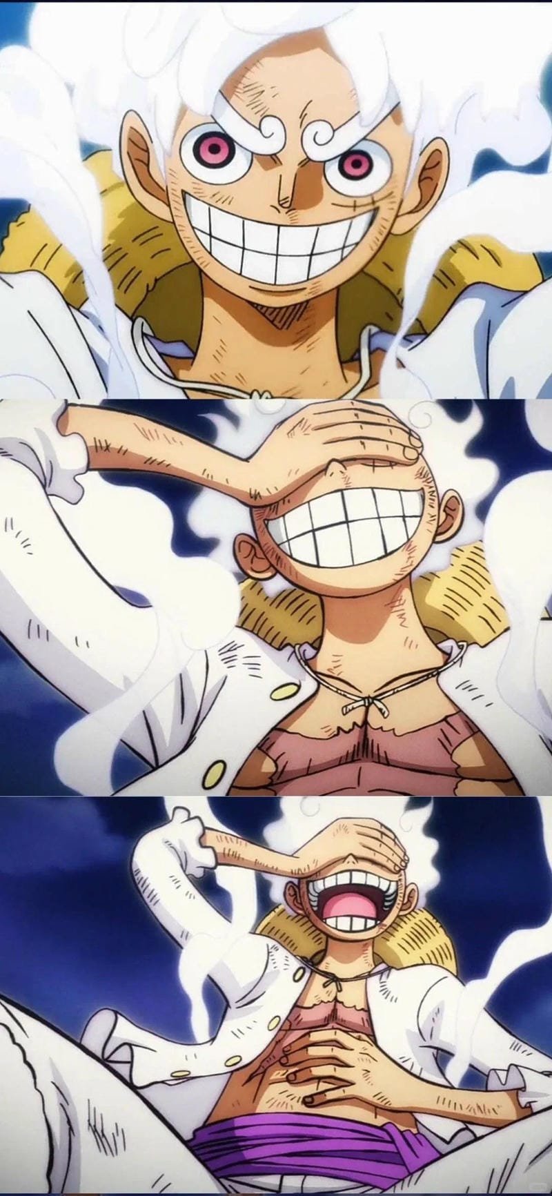 ảnh luffy gear 5 đánh kaido cực ngầu