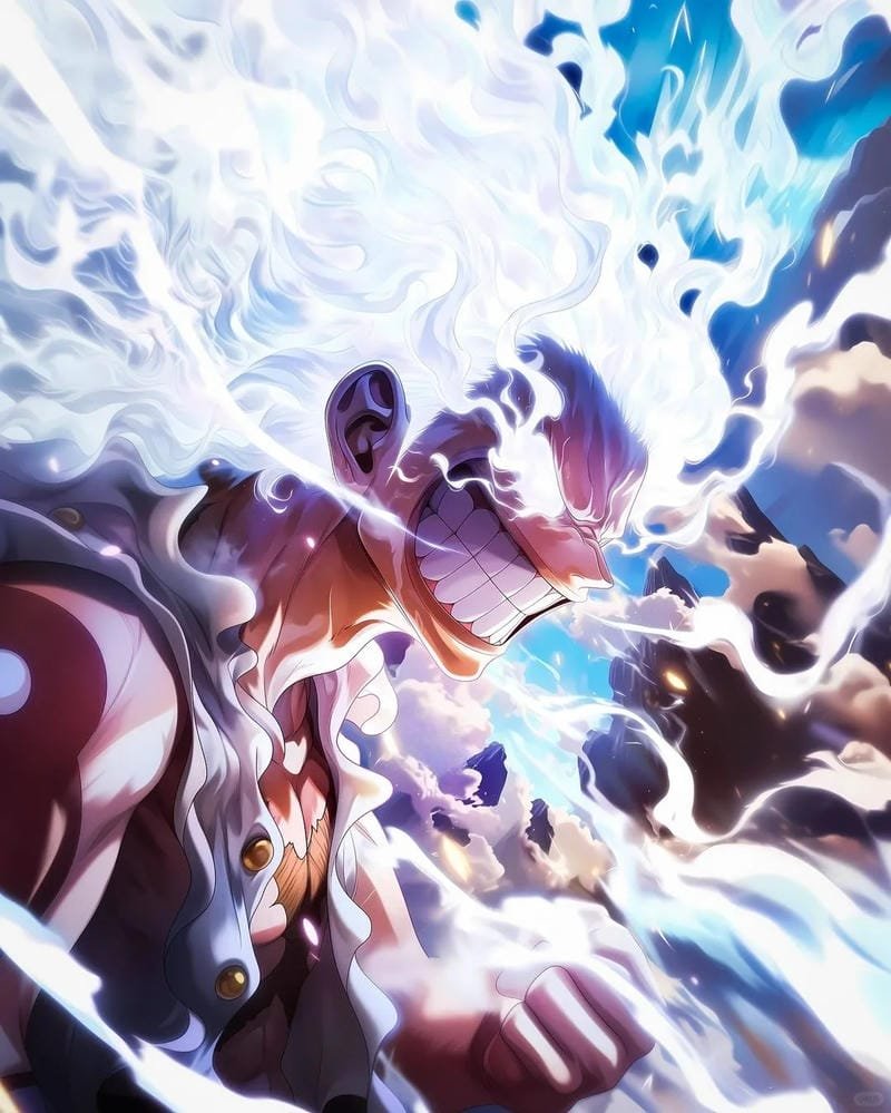 ảnh luffy gear 5 siêu mạnh