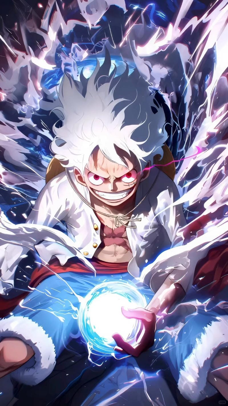 ảnh luffy gear 5 sức mạnh kinh điển