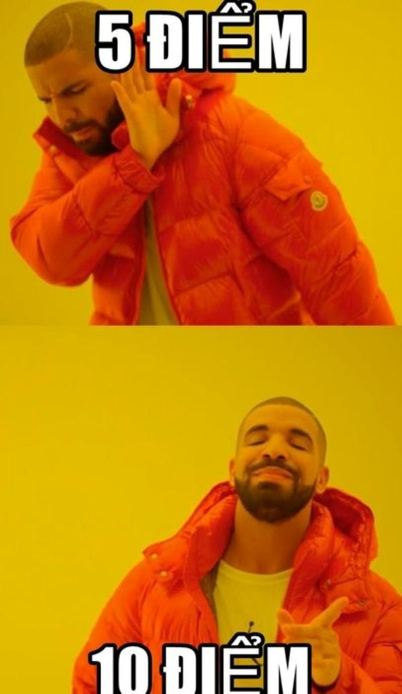 meme 10 điểm hài xỉu ngang