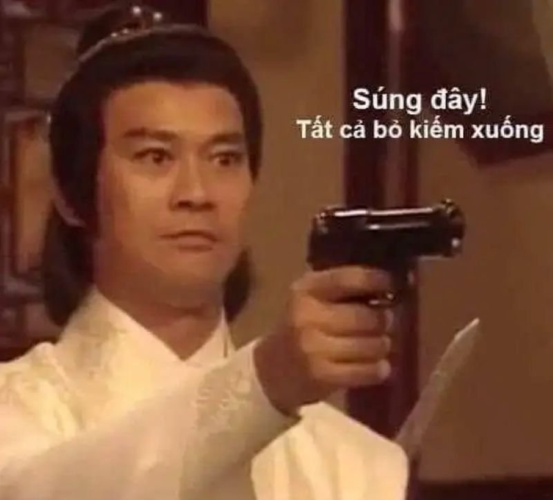 meme bắn súng biểu cảm không thể nhịn
