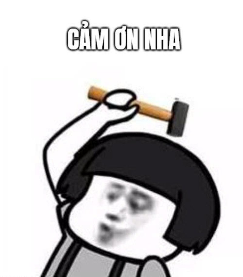 meme cảm ơn vui nhộn cực kỳ bắt trend