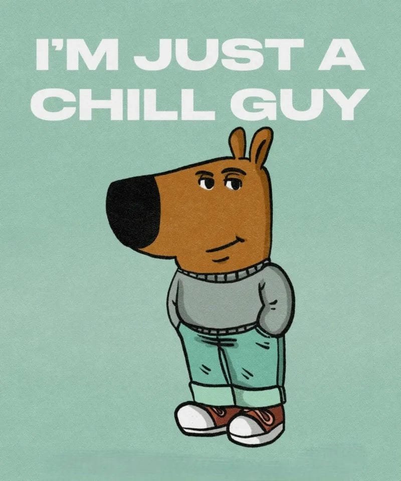 meme chill guy biểu cảm cực chill