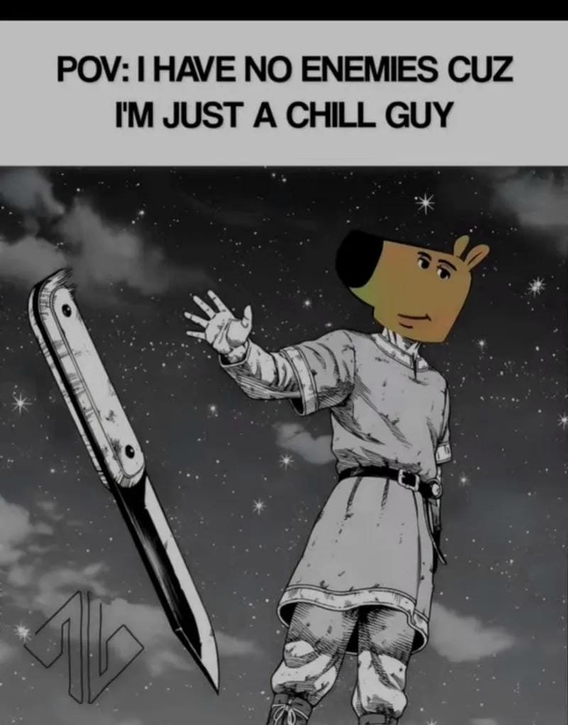 meme chill guy phong thái thư sinh