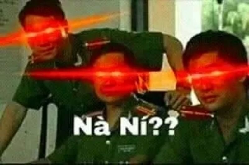 meme công an biểu cảm đầy bất ngờ