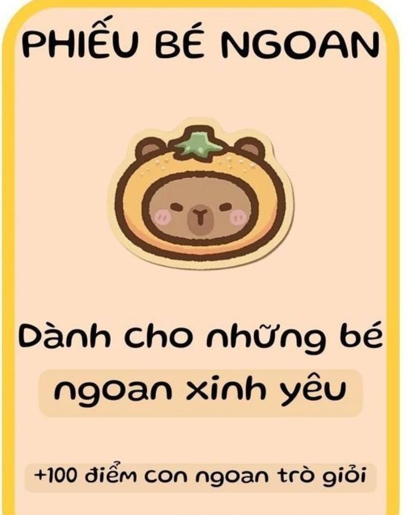 meme phiếu bé ngoan cực đáng yêu