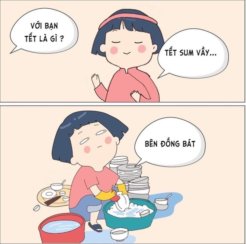 meme tết vui vẻ cùng gia đình