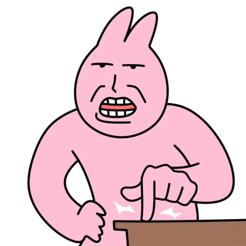 meme thỏ hồng ngộ nghĩnh đáng yêu