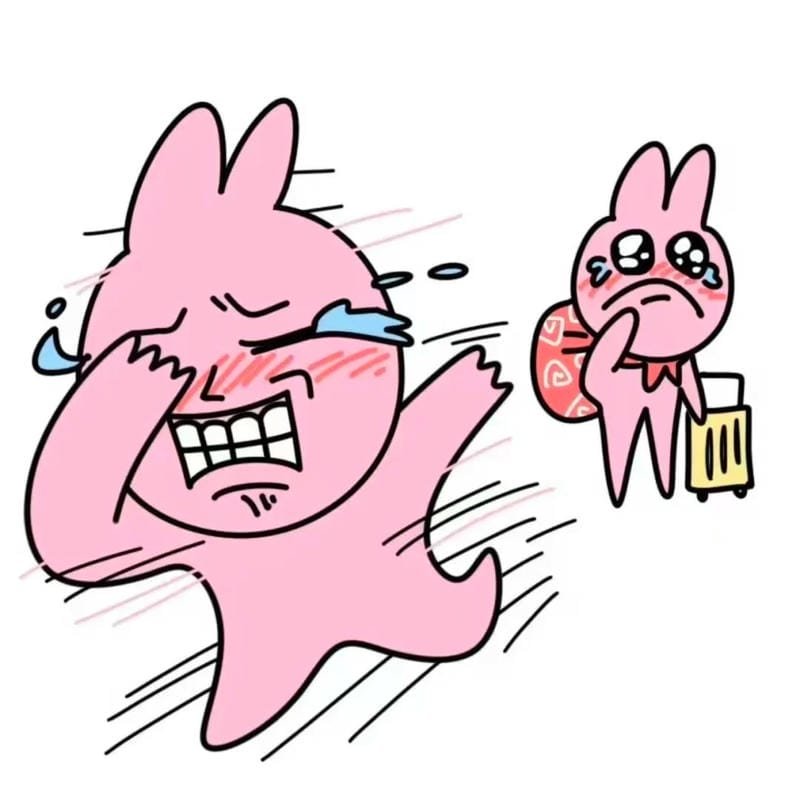 meme thỏ hồng siêu đáng yêu